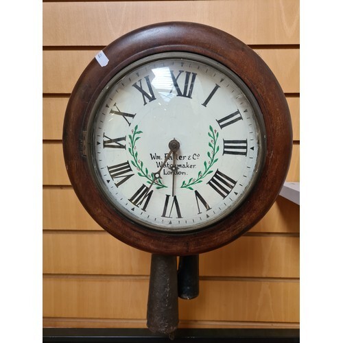 Star Lot : An antique clock face with domed glass face and b...