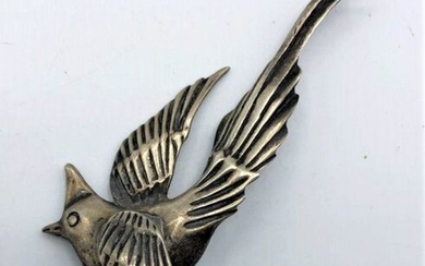 Sterling Silver Exotic Bird Brooch