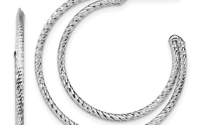 Sterling Silver Rhodium-plated D/C Hoop Earrings - 30.5 mm