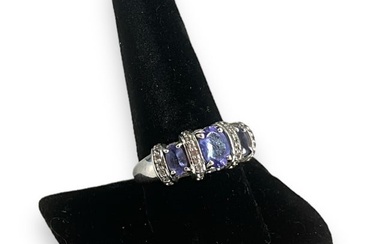 Sterling Silver and Tanzanite Stone Ring