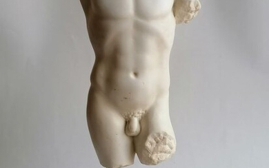 Studio Todini - Sculpture, Torso maschile - 41 cm - Marble - Late 20th century