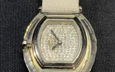 Swarovski Crystal White Leather Watch