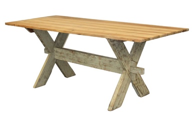 Swedish cross base dining table in pine