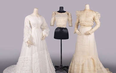 TWO LINGERIE DRESSES, LATE 1890-EARLY 1900s