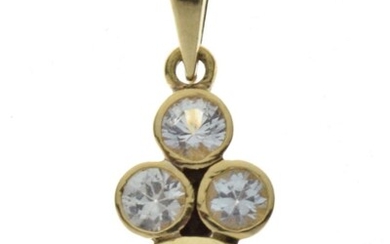 Tanzanite and diamond pendant, unmarked, the triangular cut tanzanite...