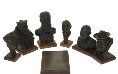 The Founding Fathers of Israel - J. Paul Nesse, Set of 6 Bronze Sculptures.