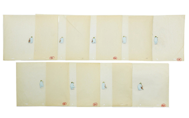 The Snowman: Nine original animation cels of James and The Snowman dancing