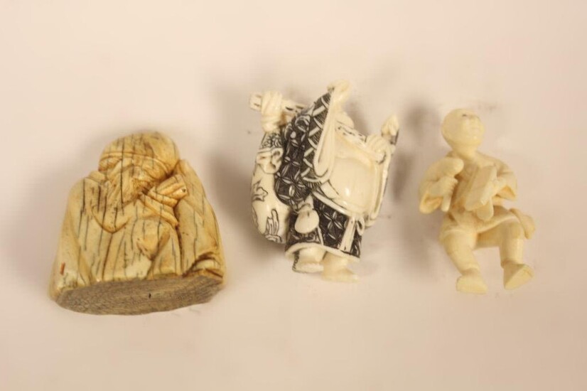 Three Asian Bone Carving