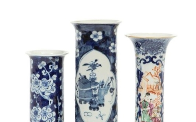 Three Chinese Porcelain Sleeve Vases