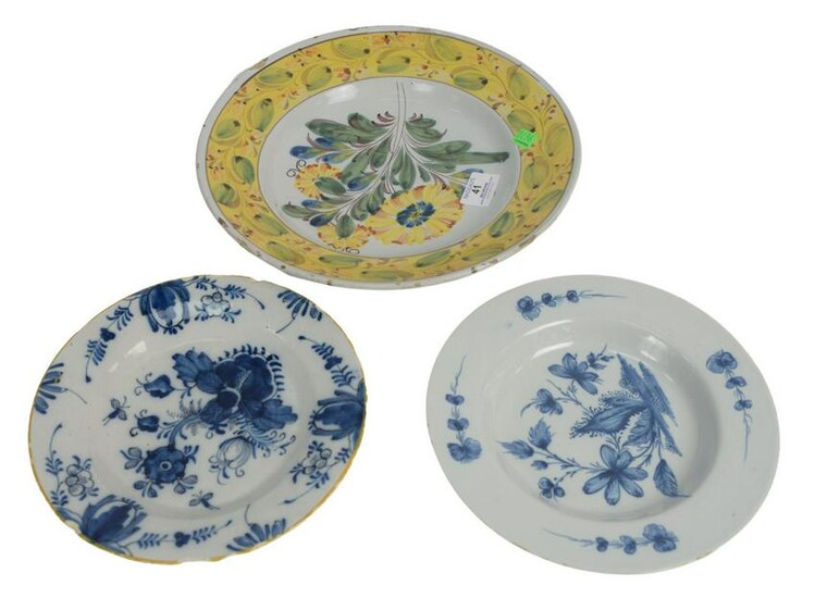 Three Delft Pieces to include a deep charger with 4