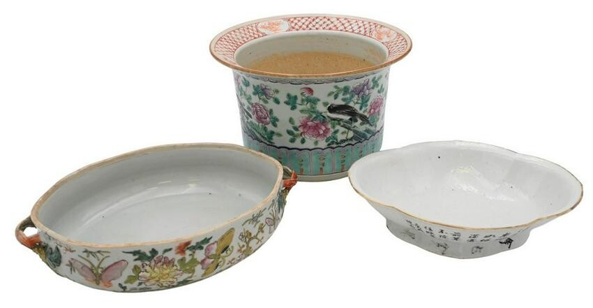 Three Pieces of Assorted Chinese Porcelain, to include