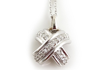 Tiffany & Co Diamond X Pendant on Chain
