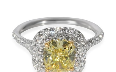 Tiffany & Co. Soleste Yellow Diamond Engagement Ring in 18k Gold & Platinum 1.98