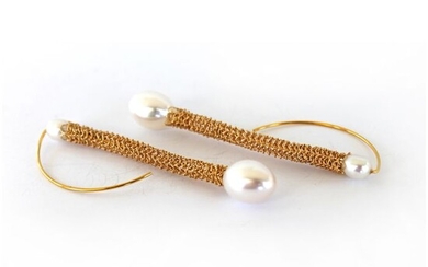 Tove Rygg - 18 kt. Freshwater pearls, Gold-plated, Yellow gold - Earrings Pearl