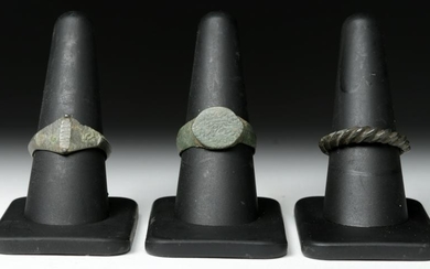 Trio of Viking Bronze Finger Rings