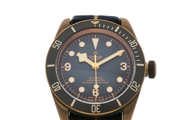 Tudor, a bronze Heritage Black Bay wrist watch, PVD-treated ...