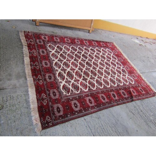 Turkish Pure Wool Rug Repeated Border Motifs Approximately27...