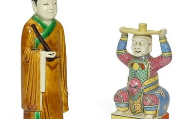 Two Chinese glazed porcelain figures