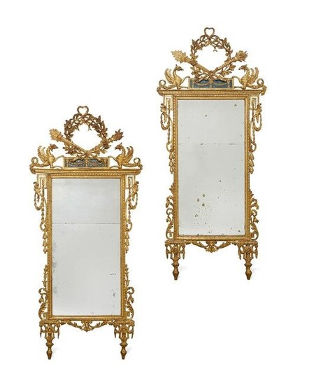 Two North Italian Neoclassical giltwood mirrors