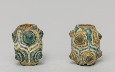Two Roman Trade Type Dragon-fly Eye Beads