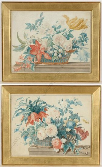 "Two flower still-lifes", Dutch School of the 18th