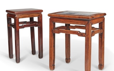Two small Chinese hardwood side tables