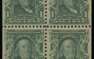 United States: 1902-8 Issues 1c blue green booklet pane