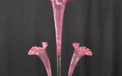 VICTORIAN CRANBERRY GLASS EPERGNE