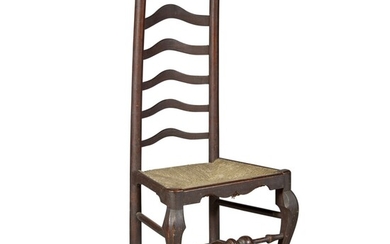 Very Fine and Rare Queen Anne Brown-Painted Maple Slat-Back Side Chair, possibly by Solomon Fussell (c. 1704-1762) or William Savery (1721-1787), probably Philadelphia, Pennsylvania, Circa 1765
