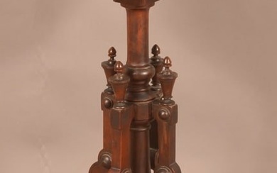 Victorian Carved & Molded Marble-Top Lamp Stand.