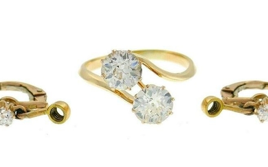 Victorian Diamond Gold RING Earrings Interchangeable