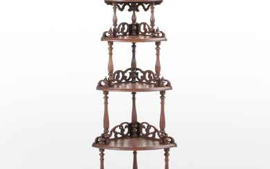 Victorian Rosewood-Grained Walnut Corner Étagère, Late 19th Century