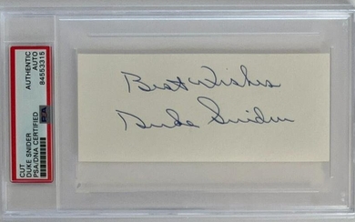 Vintage DUKE SNIDER (Dodgers) signed "Best Wishes" cut signature PSA 84553318