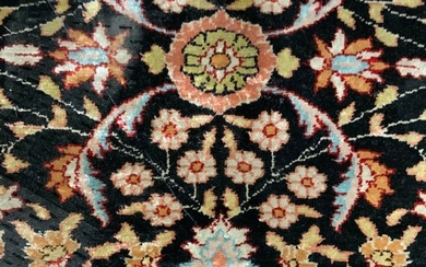 Vintage Handmade Oriental Silk Rug