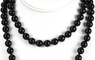 Vintage Miriam Haskell Necklace w Faux Black Onyx