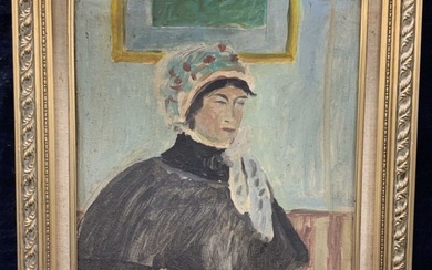 Vtg Portrait Oil Painting