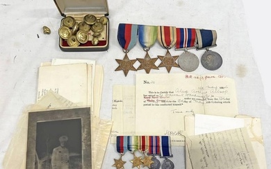 WW2 ROYAL NAVY LONG SERVICE GROUP OF FIVE MEDALS AWARDED TO ...