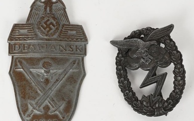 WWII NAZI GERMAN BADGE GROUND ASSAULT & DEMJANSK