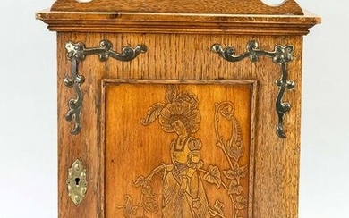 Wall cabinet, around 1900, oak