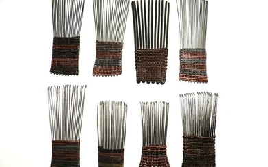 Whole collection 8X lot warrior combs - comb - Black iron - Akikyer - Dodoth - Karamojong Turkana Masai - Karamoja - Uganda