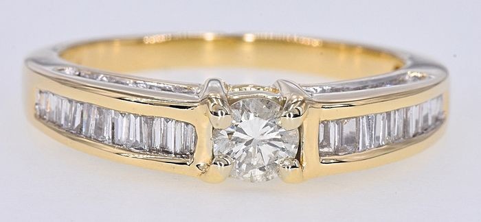 Yellow gold - Ring - 1.19 ct Diamond