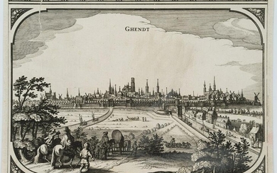 Z.ROMAN (17th), Old view of Ghent, around 1660, Etching