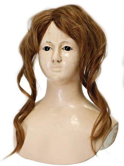 papier mâché shoulder headed doll, early, breast plate