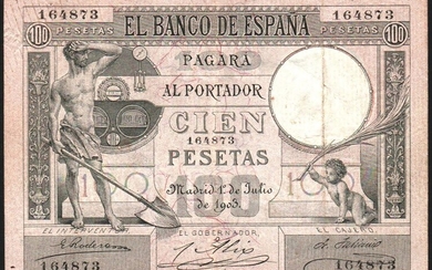 1 de julio de 1903. 100 pesetas. Interesante. Raro