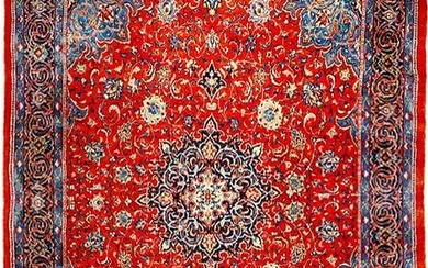 10' x 13' Red Orange Quality Semi Antique Persian Sarouk Rug 74728