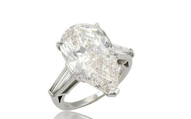 10.03ct GIA Pear Shape Diamond Ring in Platinum
