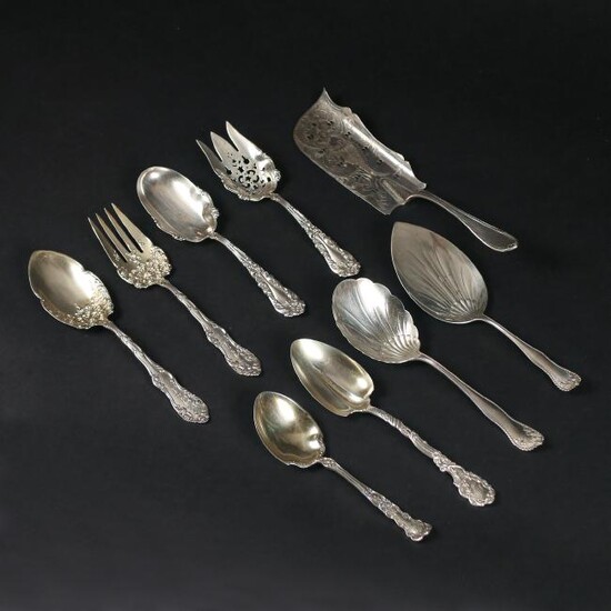(9pc) LARGE STERLING SILVER SERVING PIECES