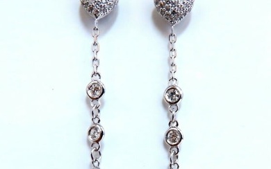 1.45ct Natural Briolette Diamonds Dangle Earrings 14 karat Jackets & Stud