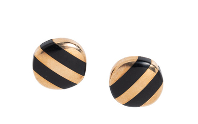 14kt Gold and Hardstone Inlay Earrings