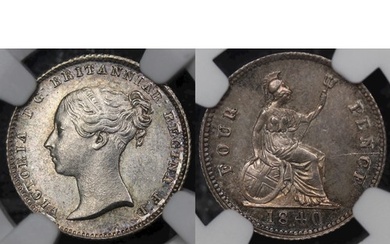 1840 Groat, NGC MS63, Victoria. Subtly toned with underlying...